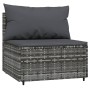 Sofá central de jardín con cojines ratán sintético gris de vidaXL, Sofás de exterior - Ref: Foro24-319769, Precio: 64,66 €, D...