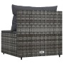 Sofá central de jardín con cojines ratán sintético gris de vidaXL, Sofás de exterior - Ref: Foro24-319769, Precio: 64,66 €, D...