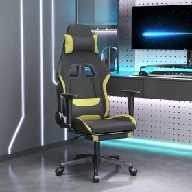 Massage gaming chair with footrest in black and light green fabric by vidaXL, Gaming chairs - Ref: Foro24-345506, Price: 121,...