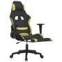 Massage gaming chair with footrest in black and light green fabric by vidaXL, Gaming chairs - Ref: Foro24-345506, Price: 121,...