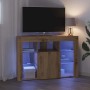 Armario LED para TV de Esquina Roble artesanal 108 x 40 x 68 cm en Muebles TV | Comprar online en Foru.es