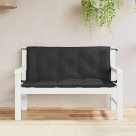 Cojines de banco de jardín 2 uds tela Oxford negro 120x50x7 cm de vidaXL, Cojines para sillas y sofás - Ref: Foro24-315011, P...