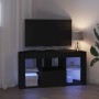 Armario LED para TV de Esquina Negro 101 x 40 x 50 cm en Muebles TV | Comprar online en Foru.es