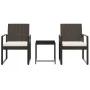 Set comedor de jardín 3 pzas y cojines PP aspecto ratán marrón de vidaXL, Conjuntos de jardín - Ref: Foro24-360207, Precio: 1...