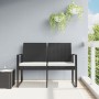 Banco de jardín de 2 plazas con cojines PP aspecto ratán negro de vidaXL, Bancos de jardín - Ref: Foro24-360209, Precio: 115,...
