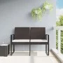 Banco de jardín 2 plazas con cojines PP aspecto de ratán marrón de vidaXL, Bancos de jardín - Ref: Foro24-360210, Precio: 111...