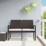 Banco de jardín 2 plazas con cojines PP aspecto de ratán marrón de vidaXL, Bancos de jardín - Ref: Foro24-360210, Precio: 112...
