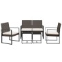 Set comedor de jardín 5 pzas y cojines PP aspecto ratán marrón de vidaXL, Conjuntos de jardín - Ref: Foro24-360216, Precio: 2...