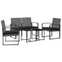 Set comedor jardín 5 pzas cojines PP aspecto ratán gris oscuro de vidaXL, Conjuntos de jardín - Ref: Foro24-360217, Precio: 2...