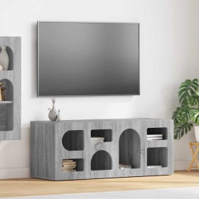 Mueble de TV Gris Sonoma 100 x 35 x 40 cm Madera de ingeniería en Muebles TV | Comprar online en Foru.es
