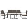 Set comedor de jardín 5 pzas y cojines PP aspecto ratán marrón de vidaXL, Conjuntos de jardín - Ref: Foro24-360219, Precio: 2...