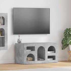 Mueble de TV Gris Concreto 80 x 35 x 40 cm Madera de ingeniería en Muebles TV | Comprar online en Foru.es
