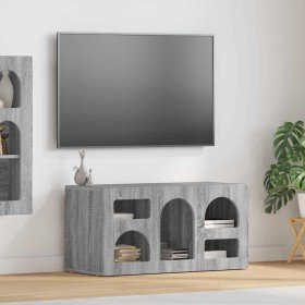 Mueble de TV Gris Sonoma 80 x 35 x 40 cm Madera de ingeniería en Muebles TV | Comprar online en Foru.es