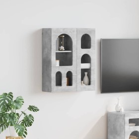 Mueble colgante con estante Gris Concreto 59 x 20 x 71.5 cm en Armarios y almacenamiento | Comprar online en Foru.es