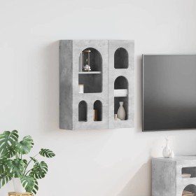 Mueble colgante con estante Gris Concreto 59 x 20 x 71.5 cm en Armarios y almacenamiento | Comprar online en Foru.es