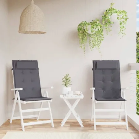 Cojines de silla respaldo alto 2 uds tela Oxford gris antracita de vidaXL, Cojines para sillas y sofás - Ref: Foro24-361874, ...