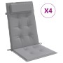 Cojines de silla con respaldo alto 4 uds tela Oxford gris de vidaXL, Cojines para sillas y sofás - Ref: Foro24-361878, Precio...