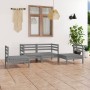 Juego de muebles de jardín 4 piezas madera maciza de pino gris en Conjuntos de jardín | Comprar online en Foru.es