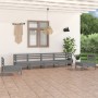 Juego de muebles de jardín 6 piezas madera maciza de pino gris en Conjuntos de jardín | Comprar online en Foru.es