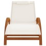 Tumbona con cojín textileno blanco y madera maciza de álamo de vidaXL, Tumbonas - Ref: Foro24-363469, Precio: 168,81 €, Descu...