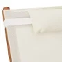 Tumbona con cojín textileno blanco y madera maciza de álamo de vidaXL, Tumbonas - Ref: Foro24-363469, Precio: 165,70 €, Descu...