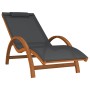 Tumbona con cojín textilene gris y madera maciza de álamo de vidaXL, Tumbonas - Ref: Foro24-363470, Precio: 169,62 €, Descuen...