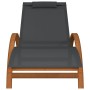 Tumbona con cojín textilene gris y madera maciza de álamo de vidaXL, Tumbonas - Ref: Foro24-363470, Precio: 169,62 €, Descuen...