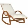 Mecedora de textileno blanco y madera maciza de álamo de vidaXL, Tumbonas - Ref: Foro24-363471, Precio: 176,13 €, Descuento: %