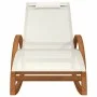 Mecedora de textileno blanco y madera maciza de álamo de vidaXL, Tumbonas - Ref: Foro24-363471, Precio: 176,13 €, Descuento: %