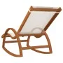 Mecedora de textileno blanco y madera maciza de álamo de vidaXL, Tumbonas - Ref: Foro24-363471, Precio: 176,13 €, Descuento: %