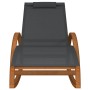 Mecedora de textileno gris y madera maciza de álamo de vidaXL, Tumbonas - Ref: Foro24-363472, Precio: 159,26 €, Descuento: %