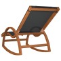 Mecedora de textileno gris y madera maciza de álamo de vidaXL, Tumbonas - Ref: Foro24-363472, Precio: 159,26 €, Descuento: %