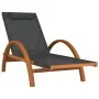 Liege mit grauem Textilene-Kissen und massivem Pappelholz von vidaXL, Liegen - Ref: Foro24-363473, Preis: 182,93 €, Rabatt: %