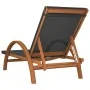 Liege mit grauem Textilene-Kissen und massivem Pappelholz von vidaXL, Liegen - Ref: Foro24-363473, Preis: 182,93 €, Rabatt: %