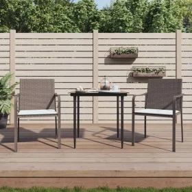 Sillas jardín y cojines 2 uds ratán sintético marrón 56x59x84cm de vidaXL, Sillas de jardín - Ref: Foro24-364093, Precio: 97,...