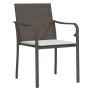 Sillas jardín y cojines 2 uds ratán sintético marrón 56x59x84cm de vidaXL, Sillas de jardín - Ref: Foro24-364093, Precio: 98,...