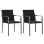 Sillas jardín y cojines 2 uds ratán sintético negro 56x59x84 cm de vidaXL, Sillas de jardín - Ref: Foro24-364094, Precio: 106...