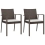 Sillas jardín cojines 2 uds ratán sintético marrón 56,5x57x83cm de vidaXL, Sillas de jardín - Ref: Foro24-364095, Precio: 140...