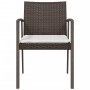 Sillas jardín cojines 2 uds ratán sintético marrón 56,5x57x83cm de vidaXL, Sillas de jardín - Ref: Foro24-364095, Precio: 140...
