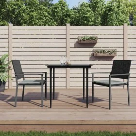 Sillas jardín cojines 2 uds ratán sintético negro 54x62,5x89 cm de vidaXL, Sillas de jardín - Ref: Foro24-364097, Precio: 91,...