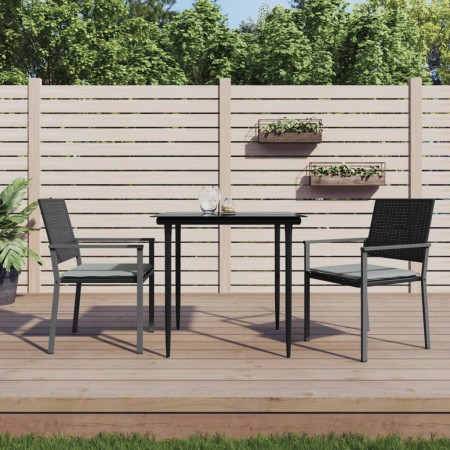 Sillas jardín cojines 2 uds ratán sintético negro 54x62,5x89 cm de vidaXL, Sillas de jardín - Ref: Foro24-364097, Precio: 93,...