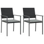 Sillas jardín cojines 2 uds ratán sintético negro 54x62,5x89 cm de vidaXL, Sillas de jardín - Ref: Foro24-364097, Precio: 93,...