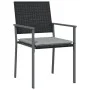 Sillas jardín cojines 2 uds ratán sintético negro 54x62,5x89 cm de vidaXL, Sillas de jardín - Ref: Foro24-364097, Precio: 91,...