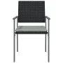 Sillas jardín cojines 2 uds ratán sintético negro 54x62,5x89 cm de vidaXL, Sillas de jardín - Ref: Foro24-364097, Precio: 91,...