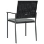 Sillas jardín cojines 2 uds ratán sintético negro 54x62,5x89 cm de vidaXL, Sillas de jardín - Ref: Foro24-364097, Precio: 93,...