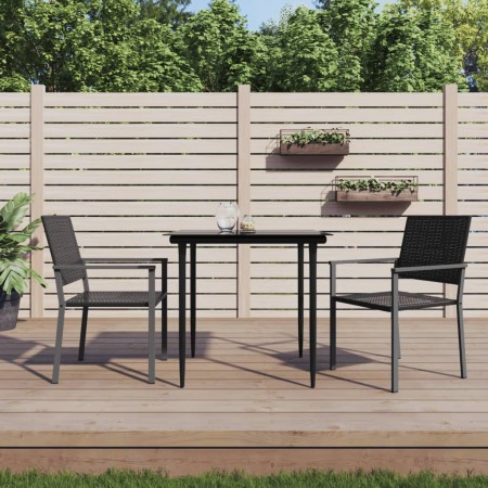 Sillas de jardín 2 uds ratán sintético negro 54x62,5x89 cm de vidaXL, Sillas de jardín - Ref: Foro24-364098, Precio: 85,46 €,...