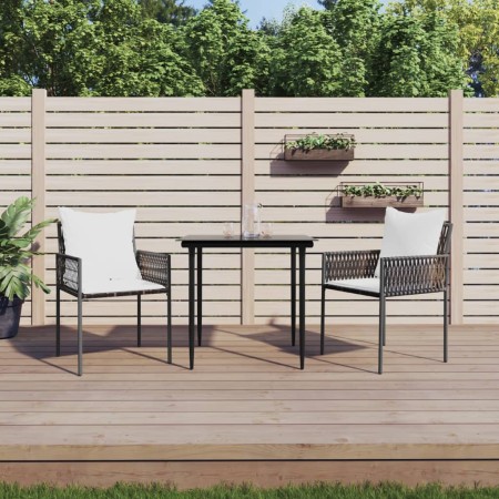 Sillas jardín y cojines 2 uds ratán sintético marrón 54x61x83cm de vidaXL, Sillas de jardín - Ref: Foro24-364100, Precio: 140...