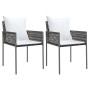 Sillas jardín y cojines 2 uds ratán sintético marrón 54x61x83cm de vidaXL, Sillas de jardín - Ref: Foro24-364100, Precio: 140...