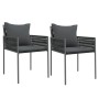 Sillas jardín y cojines 2 uds ratán sintético negro 54x61x83 cm de vidaXL, Sillas de jardín - Ref: Foro24-364101, Precio: 169...