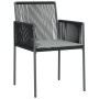 Sillas jardín con cojines 2 uds ratán PE negro 54x60,5x83,5cm de vidaXL, Sillas de jardín - Ref: Foro24-364102, Precio: 137,2...
